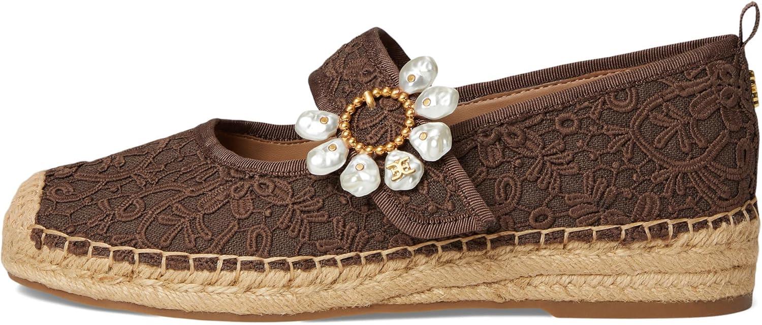 imageSam Edelman Womens Maddy Mary Jane FlatMocha Brown Lace