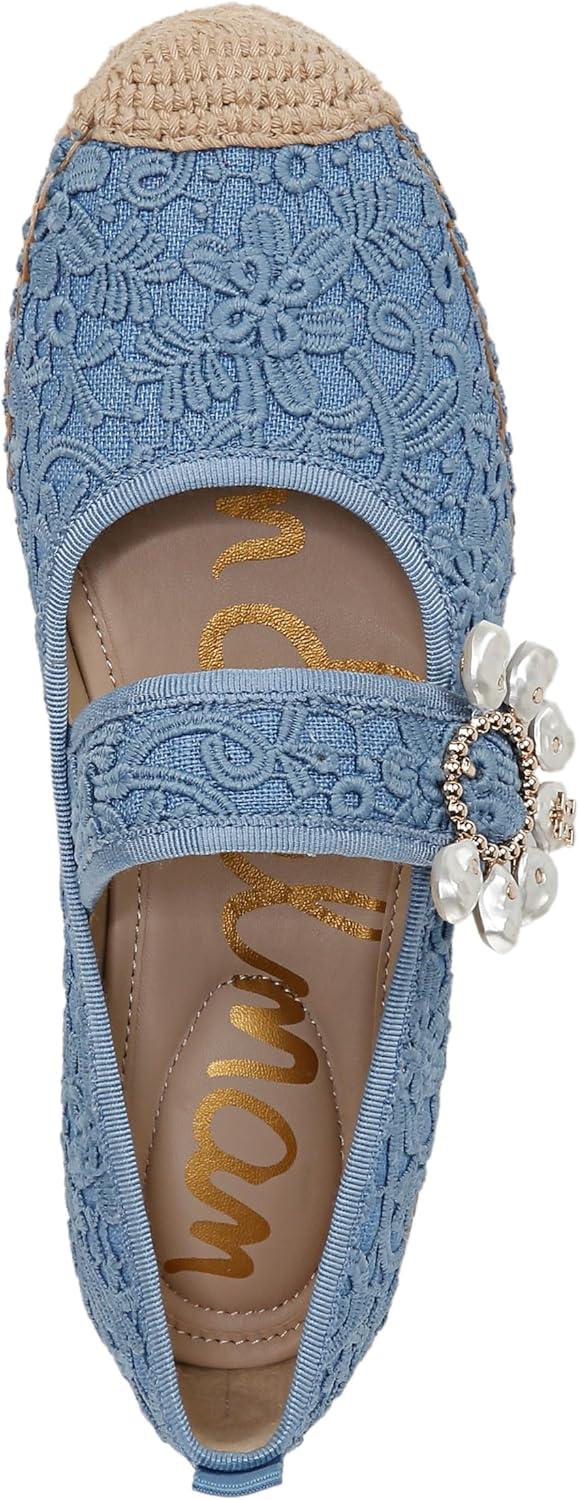 imageSam Edelman Womens Maddy Mary Jane FlatRoyal Sky Blue Lace