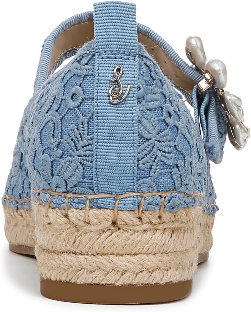 imageSam Edelman Womens Maddy Mary Jane FlatRoyal Sky Blue Lace