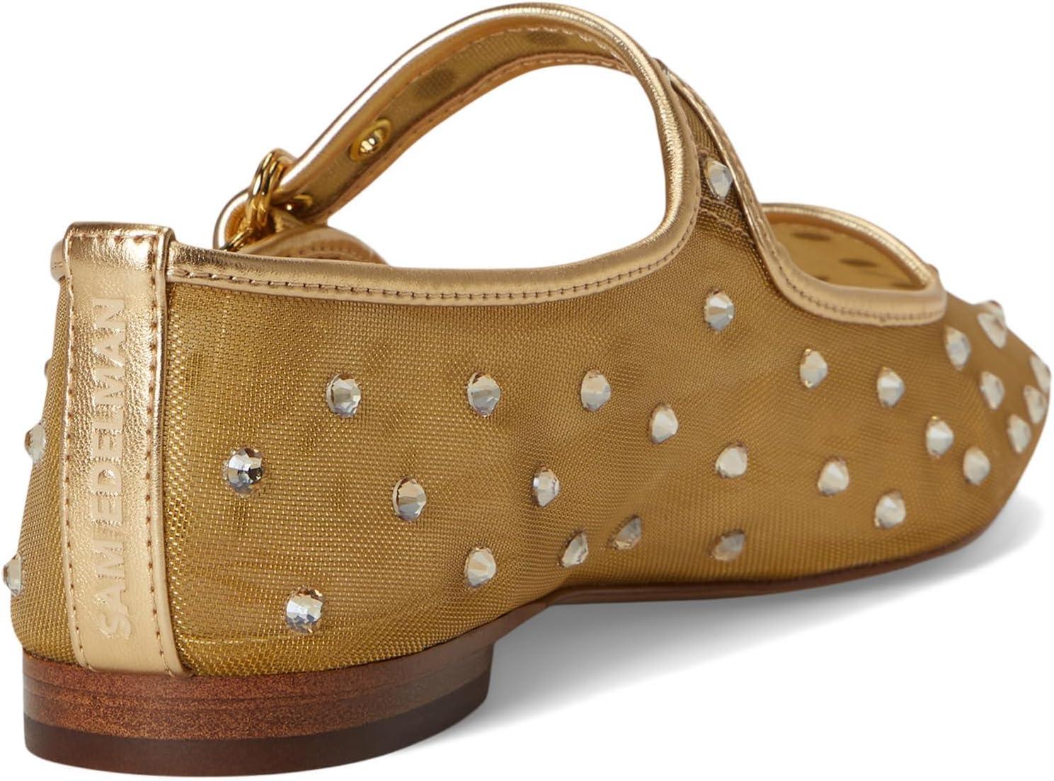 imageSam Edelman Womens Michaela Mary Jane FlatAmber Gold Glitz Mesh