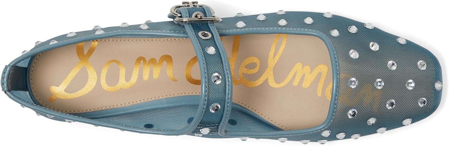 imageSam Edelman Womens Michaela Mary Jane FlatCoastal Blue Glitz Mesh