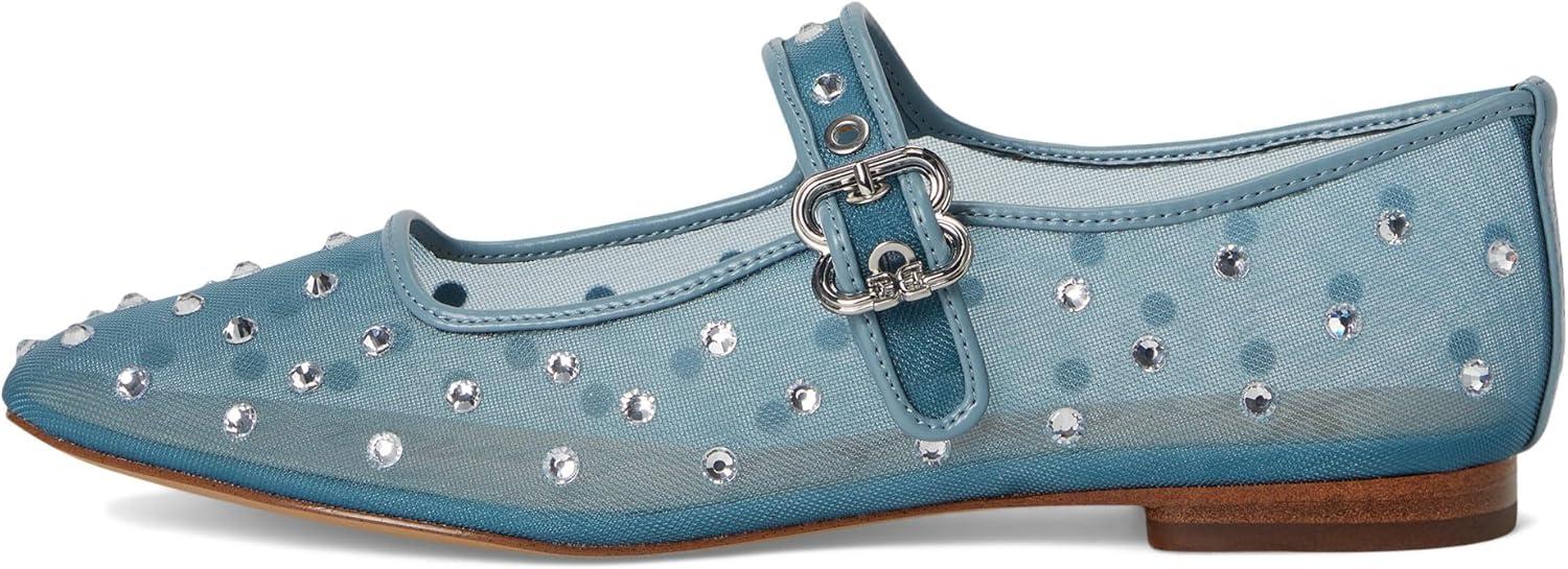 imageSam Edelman Womens Michaela Mary Jane FlatCoastal Blue Glitz Mesh