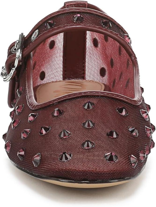 imageSam Edelman Womens Michaela Mary Jane FlatFrench Merlot Glitz Mesh