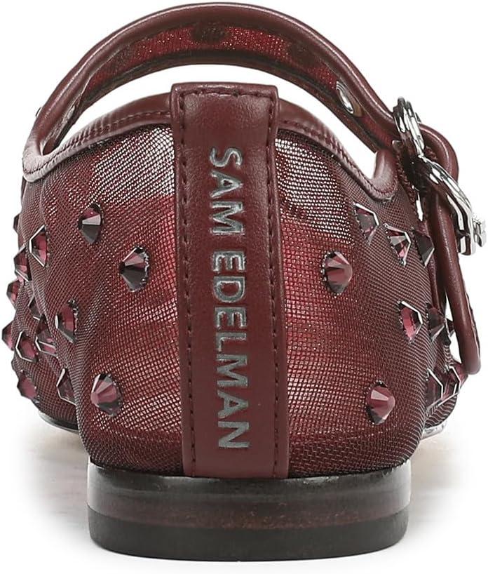 imageSam Edelman Womens Michaela Mary Jane FlatFrench Merlot Glitz Mesh