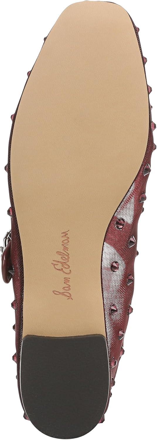 imageSam Edelman Womens Michaela Mary Jane FlatFrench Merlot Glitz Mesh