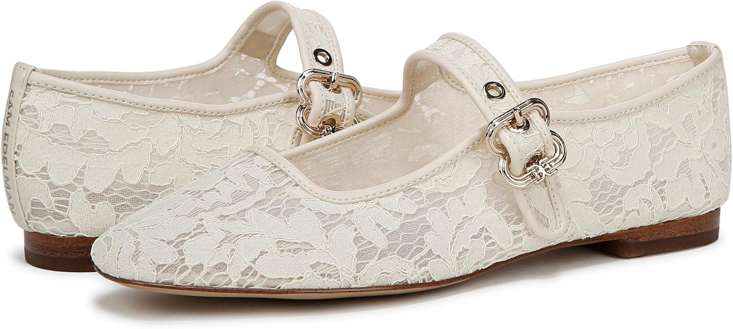 imageSam Edelman Womens Michaela Mary Jane FlatIvory Lace