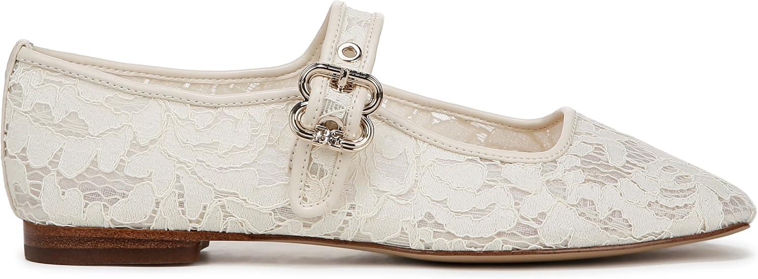 imageSam Edelman Womens Michaela Mary Jane FlatIvory Lace