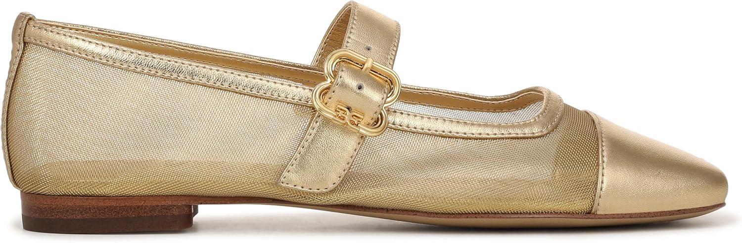 imageSam Edelman Womens Miranda Mary Jane FlatAmber Gold
