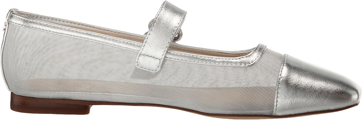 imageSam Edelman Womens Miranda Mary Jane FlatSoft Silver