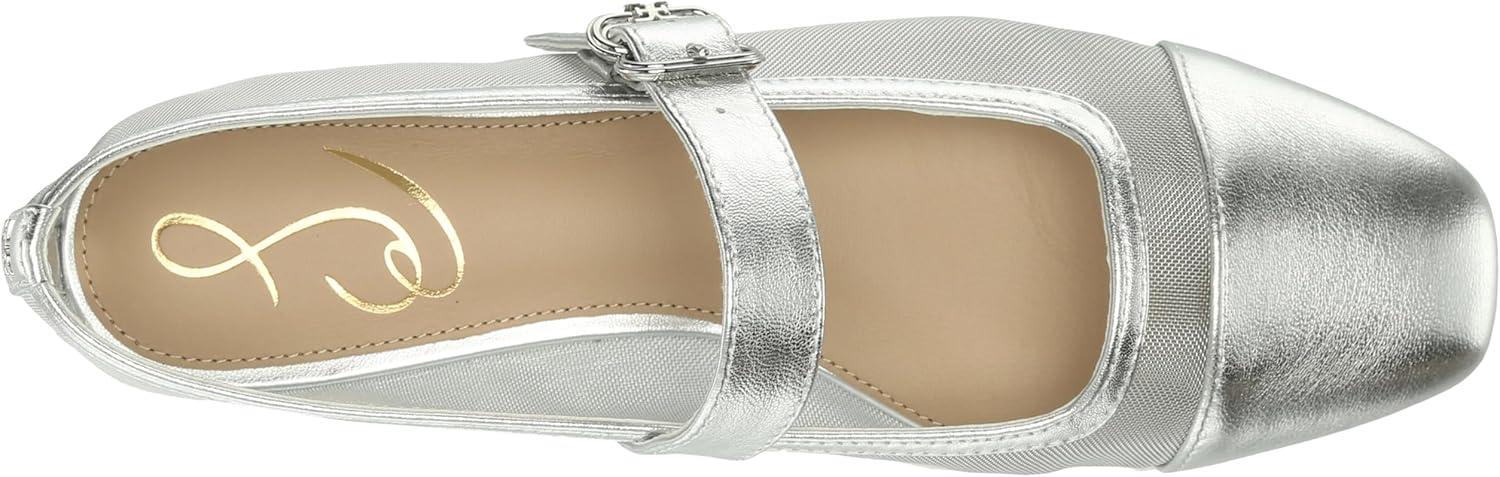 imageSam Edelman Womens Miranda Mary Jane FlatSoft Silver