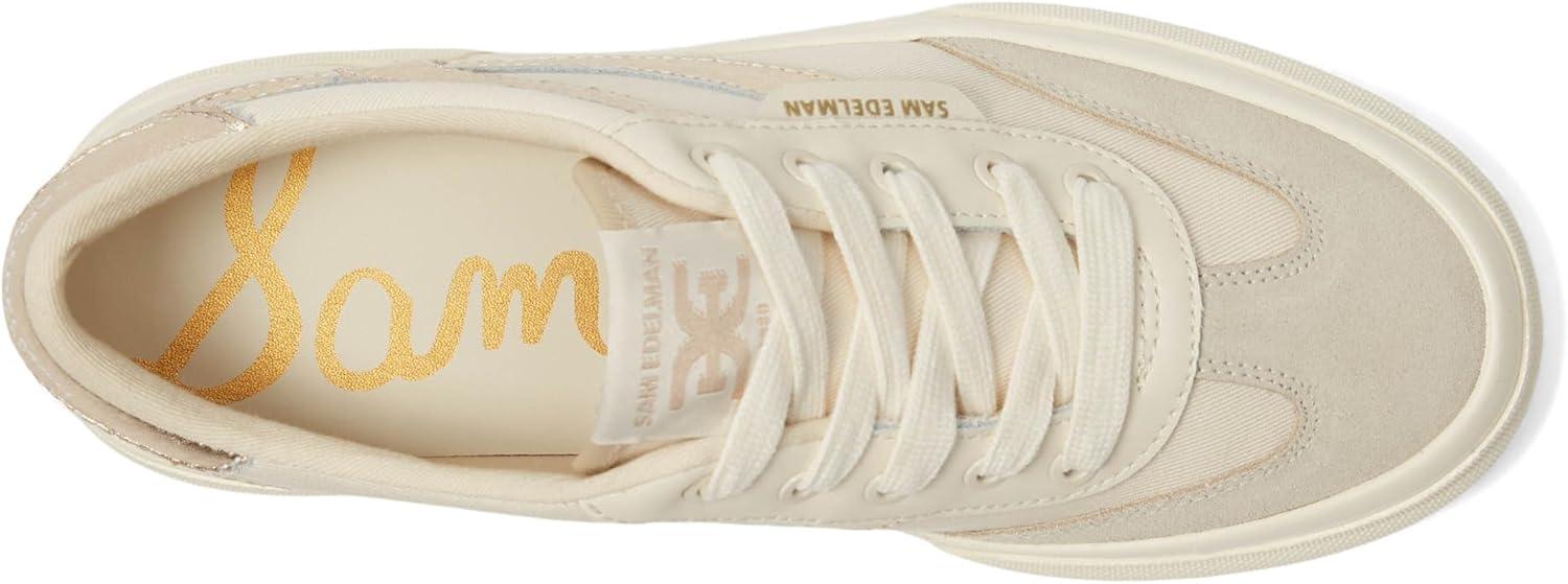 imageSam Edelman Womens Simone SneakerIvoryLily WhiteGold Leaf