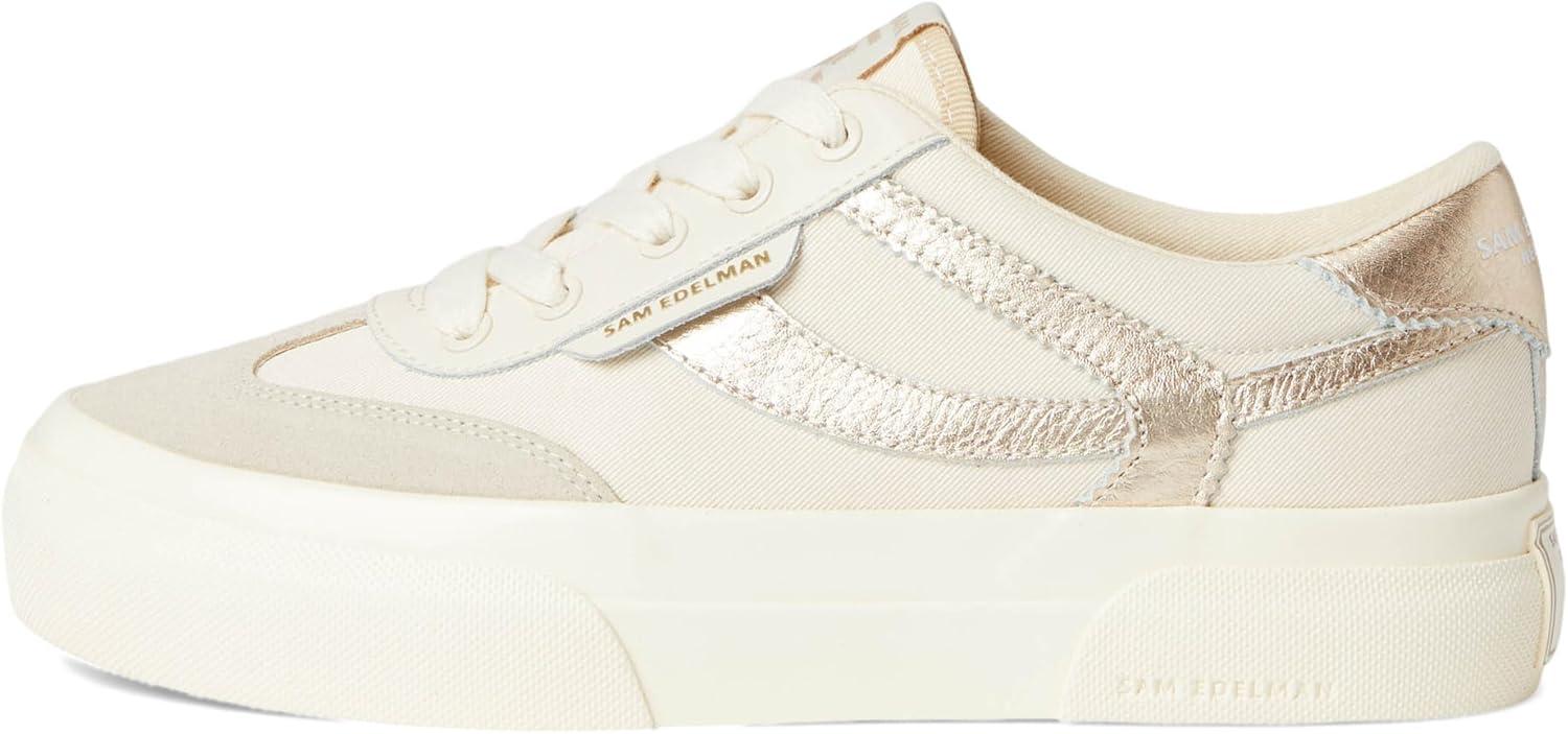 imageSam Edelman Womens Simone SneakerIvoryLily WhiteGold Leaf