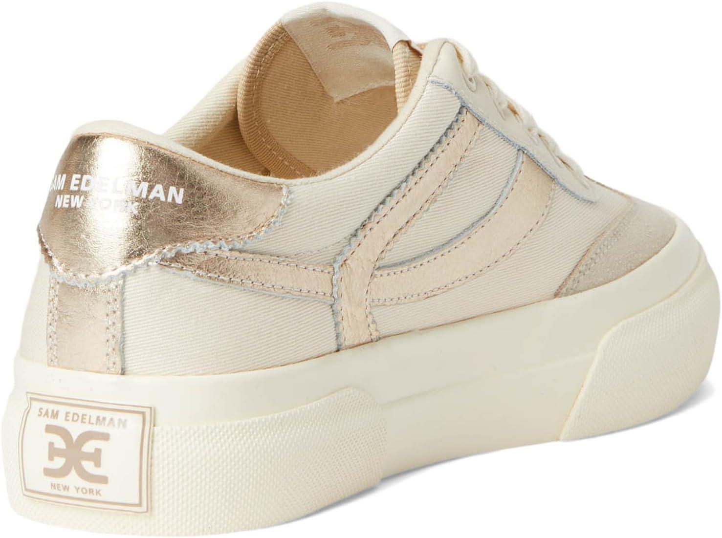 imageSam Edelman Womens Simone SneakerIvoryLily WhiteGold Leaf