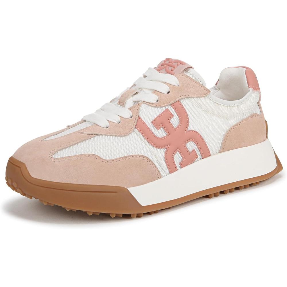 imageSam Edelman Womens Langley SneakerWhiteWarm BlushWashed Coral