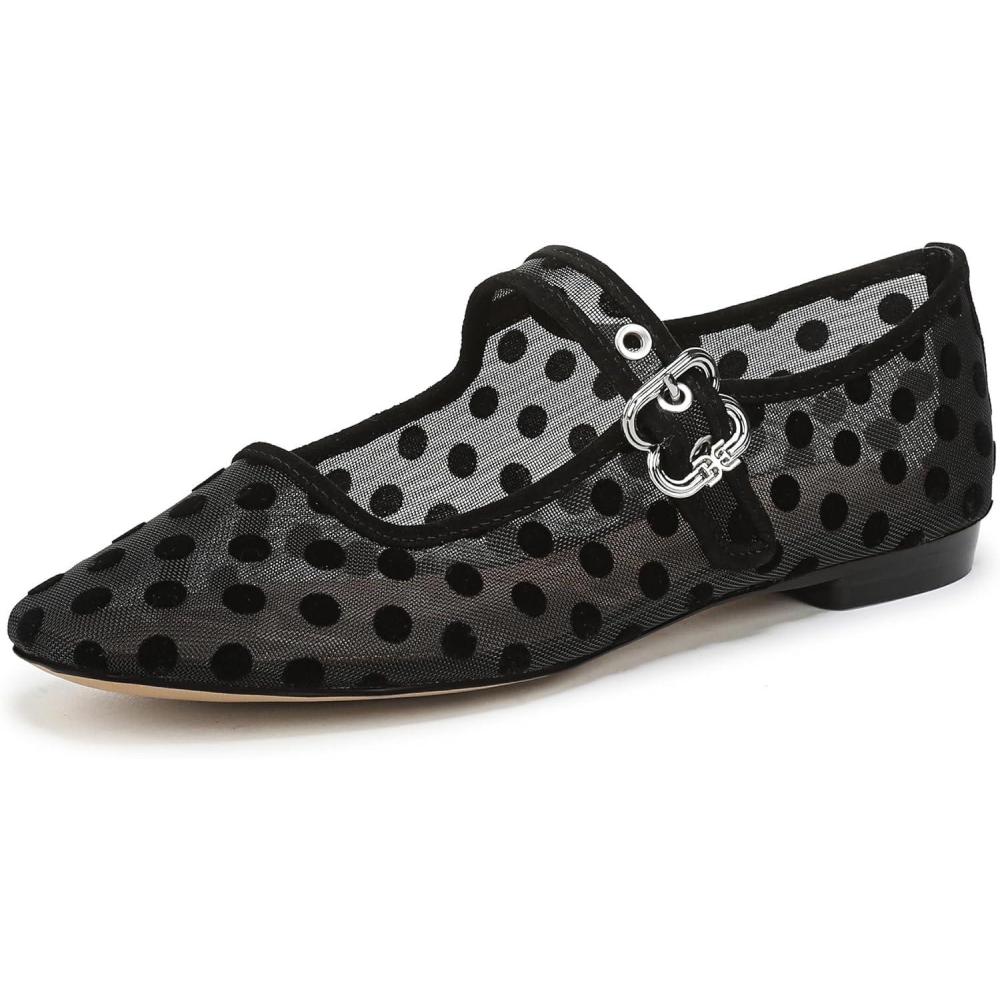 imageSam Edelman Womens Michaela Mary Jane FlatBlack Polka Dot Mesh