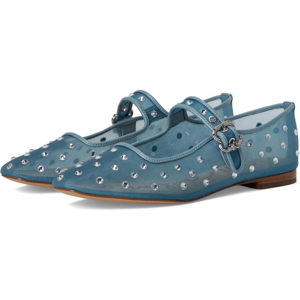 imageSam Edelman Womens Michaela Mary Jane FlatCoastal Blue Glitz Mesh