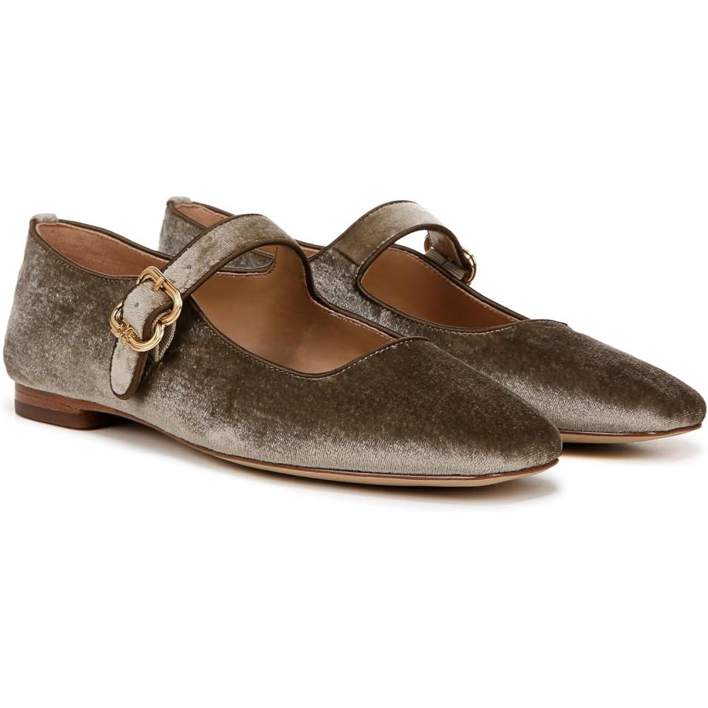 imageSam Edelman Womens Michaela Mary Jane FlatDark Silver Sage