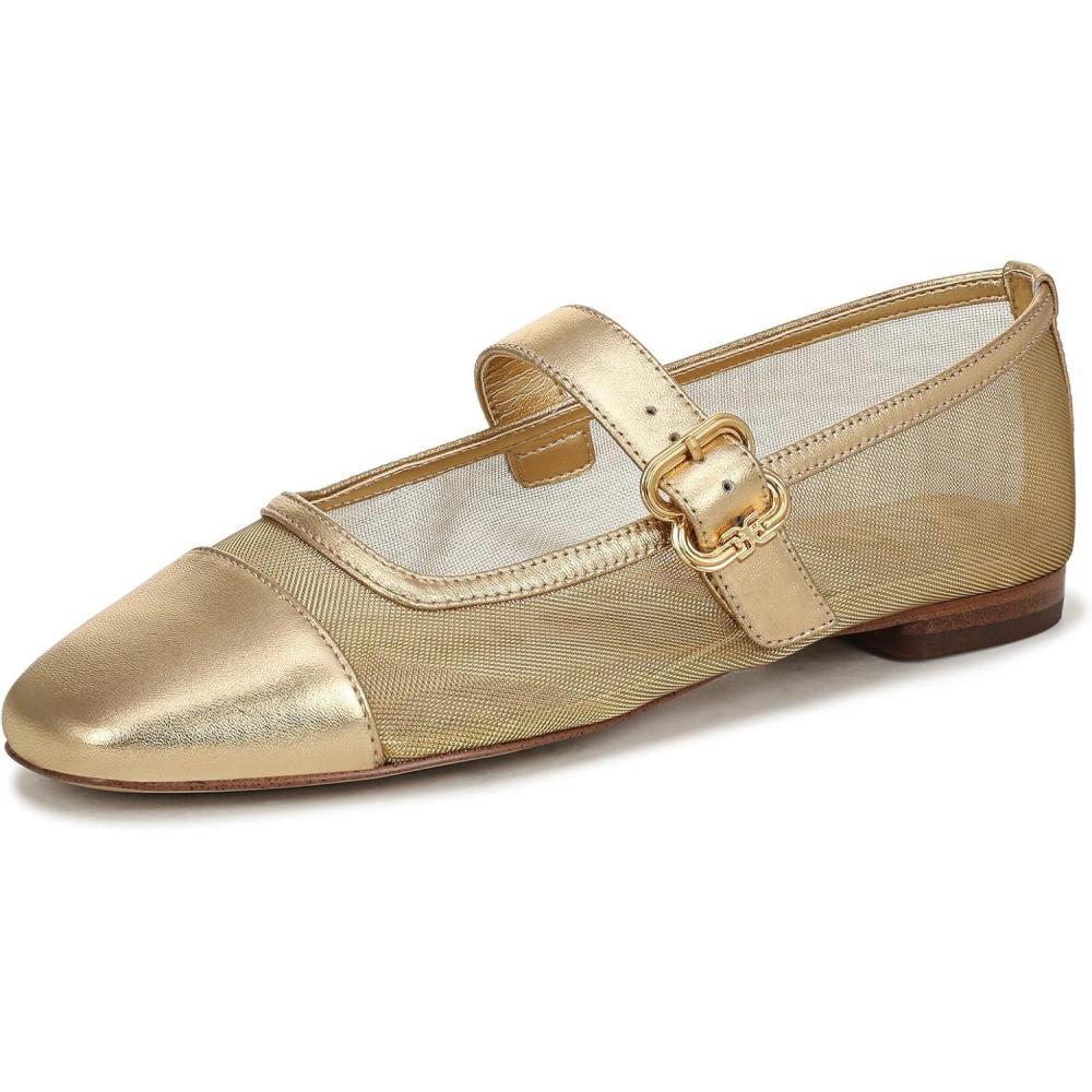 imageSam Edelman Womens Miranda Mary Jane FlatAmber Gold