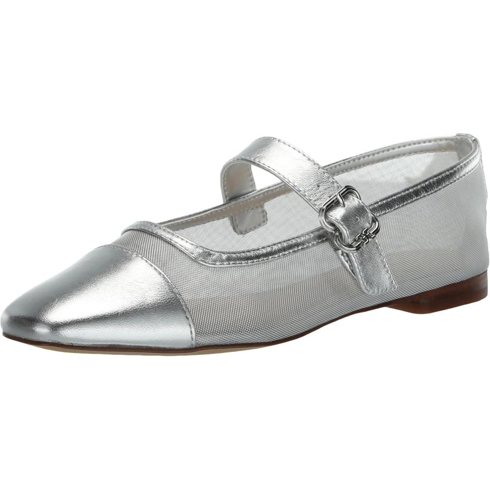 imageSam Edelman Womens Miranda Mary Jane FlatSoft Silver