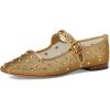 imageSam Edelman Womens Michaela Mary Jane FlatAmber Gold Glitz Mesh