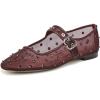 imageSam Edelman Womens Michaela Mary Jane FlatFrench Merlot Glitz Mesh
