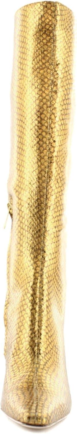 imageSam Edelman Womens Sylvia Knee High BootMedallion Gold Snake Wide Calf