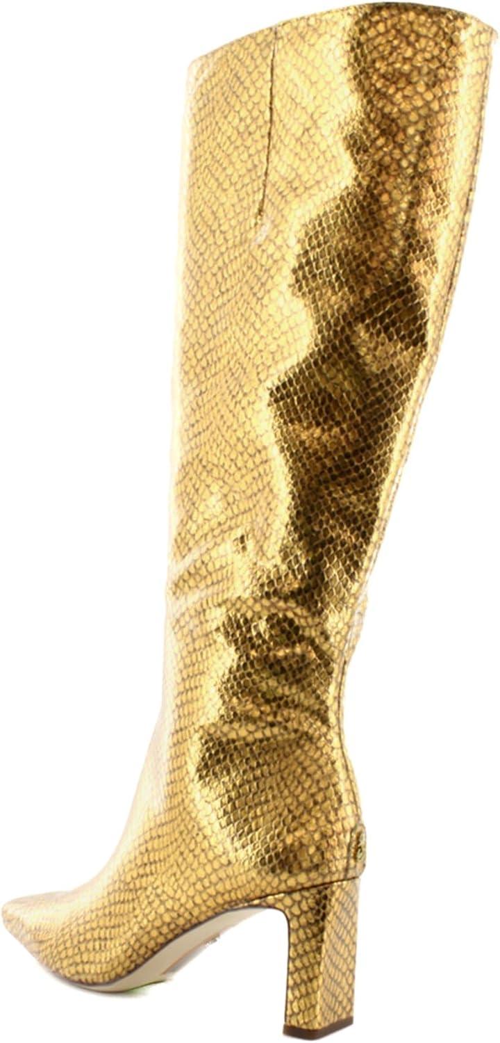 imageSam Edelman Womens Sylvia Knee High BootMedallion Gold Snake Wide Calf