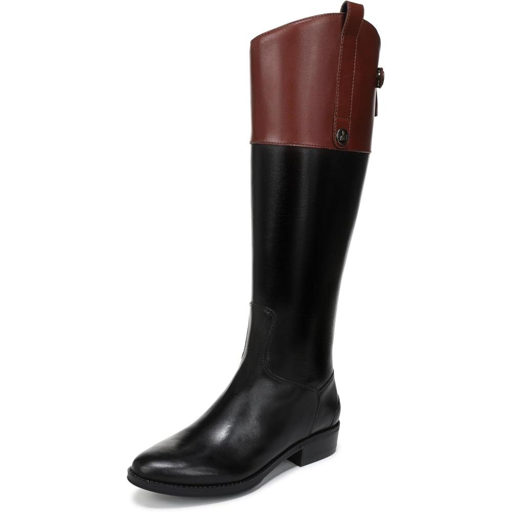 imageSam Edelman Womens Penny Classic Equestrian BootBlackStable Brown Wide Calf