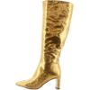 imageSam Edelman Womens Sylvia Knee High BootMedallion Gold Snake Wide Calf