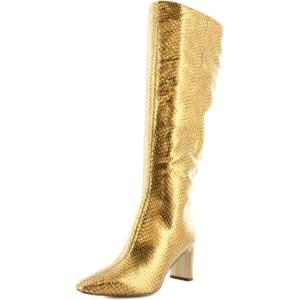 imageSam Edelman Womens Sylvia Knee High BootMedallion Gold Snake Wide Calf