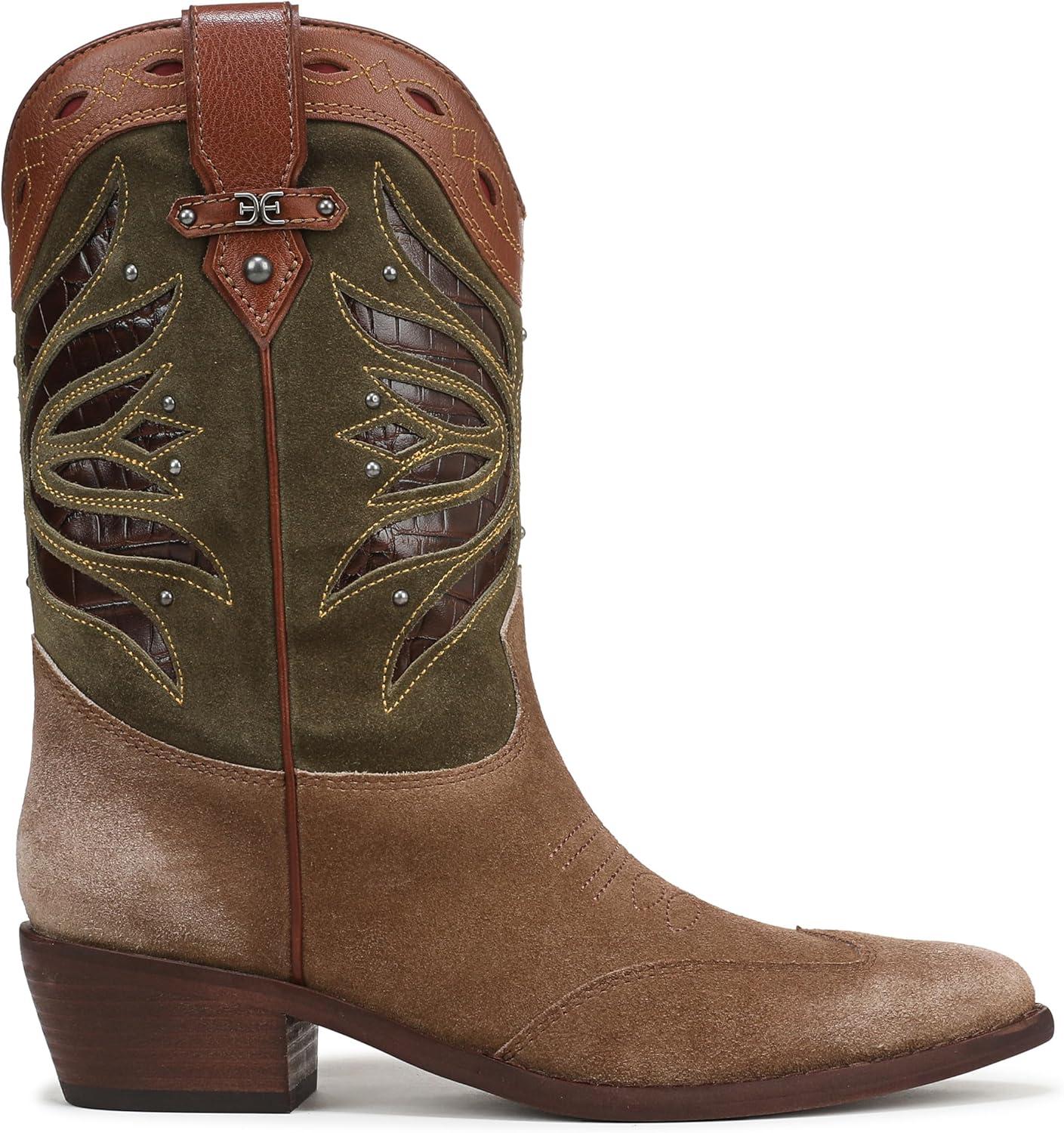 imageSam Edelman Womens Rylin Western BootLight Terra ToffeeOlive Branch