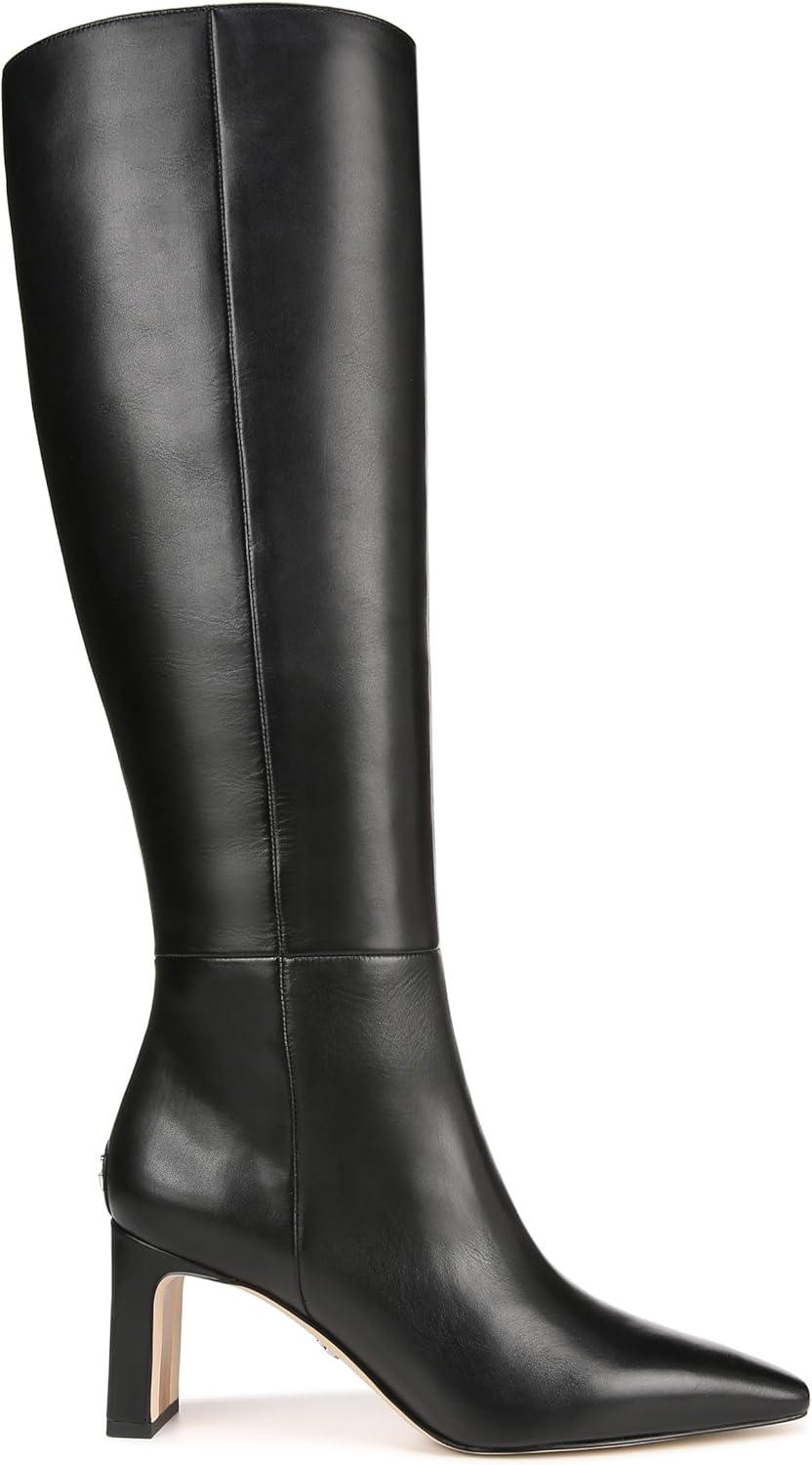imageSam Edelman Womens Sylvia Knee High BootBlack Leather Extra Wide Calf