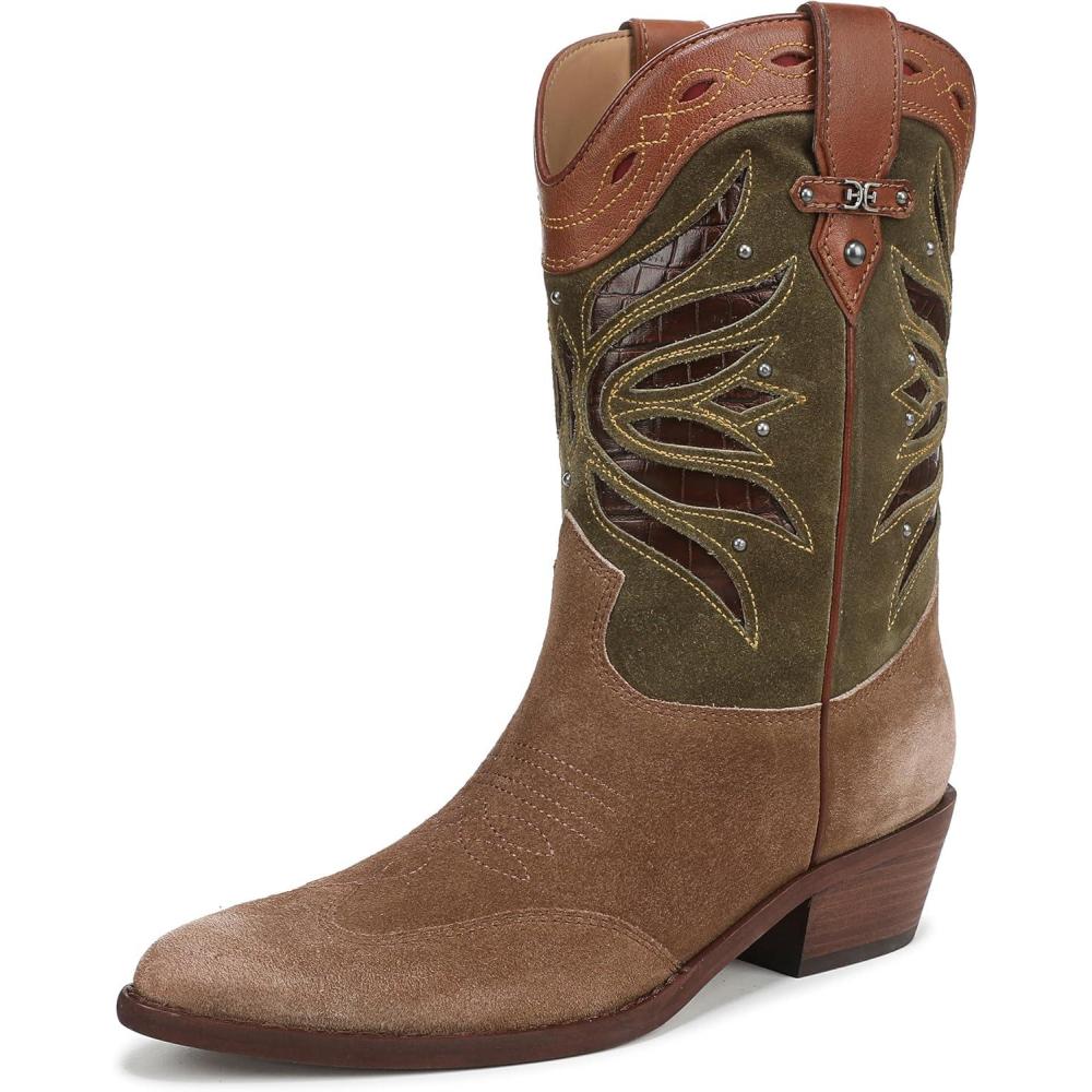 imageSam Edelman Womens Rylin Western BootLight Terra ToffeeOlive Branch