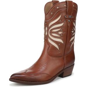imageSam Edelman Womens Rylin Western BootLuxe BrownCream