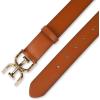 imageSam Edelman Womens Casual DoubleE Logo Plaque Buckle Leather Belt for Jeans and TrousersSaddle