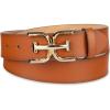 imageSam Edelman Womens Casual DoubleE Logo Plaque Buckle Leather Belt for Jeans and TrousersSaddle