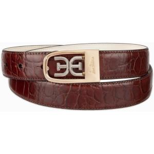 imageSam Edelman womens Skinny 1quot Logo Clamp Leather Dress Belt for Jeans Dresses and TrousersCognac