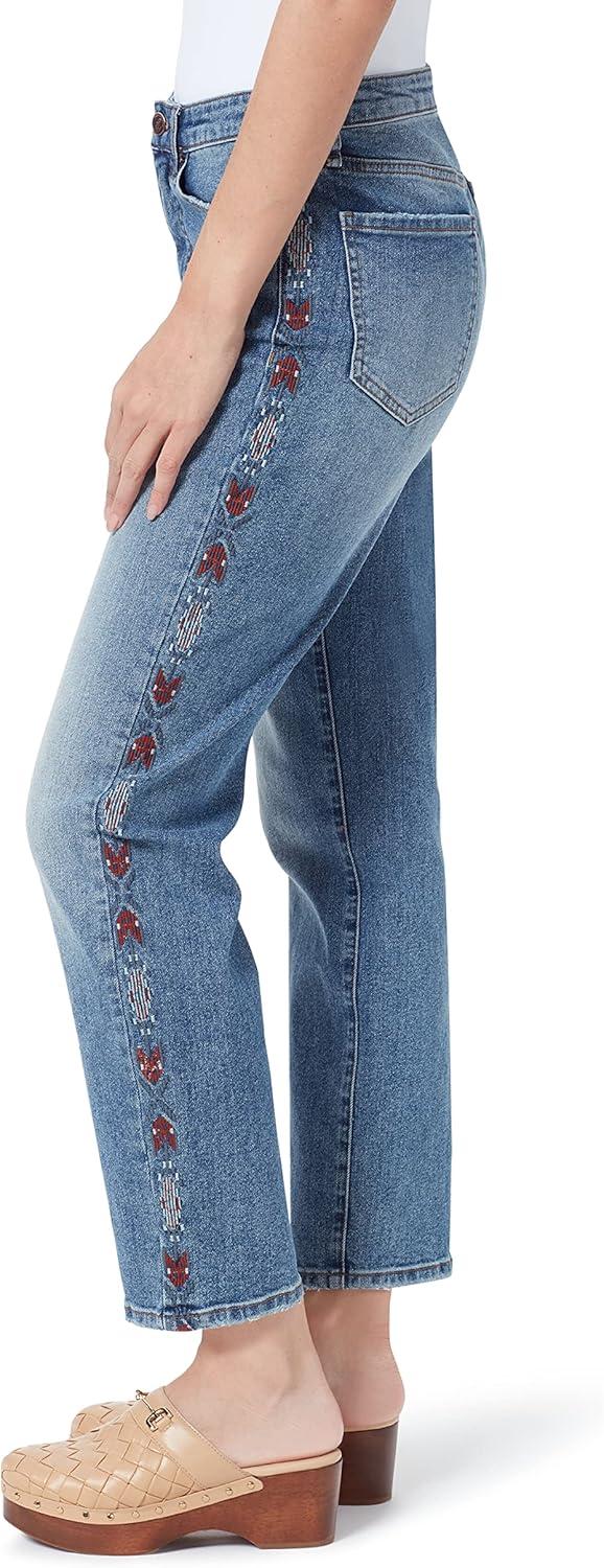 imageSam Edelman Womens High Rise Slim Straight AnkleSnow Canyon  Side Embroidery
