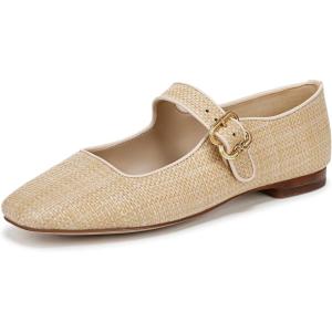 imageSam Edelman Womens MichaelaMary Jane FlatBleached Beechwood Weave