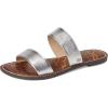 imageSam Edelman Womens Gala Flat SandalSoft Silver Leather