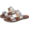 imageSam Edelman Womens Gala Flat SandalSoft Silver Leather