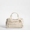 imageSam Edelman Marlowe Basket With Canvas Clutch Insert HandbagMilky White