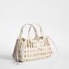 imageSam Edelman Marlowe Basket With Canvas Clutch Insert HandbagMilky White