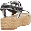 imageSam Edelman Womens Yaro Heeled Sandal Soft Nude LeatherBlackWhite Multi Heavy Woven Stripe Trim