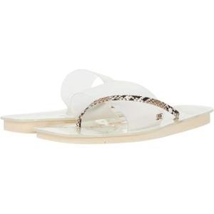 imageSam Edelman Womens Yaro Heeled Sandal Soft Nude LeatherClearBlackWhite Frosted VinylPython Print