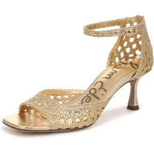 imageSam Edelman Womens Peyton Kitten Heel SandalsAmber Gold